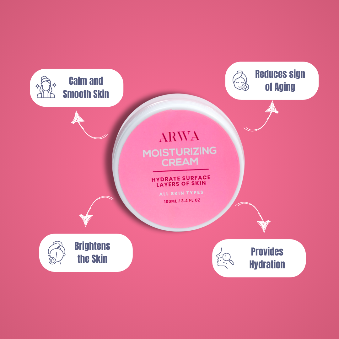 Brightening Moisturizer (Hyaluronic + Niacinamide) Arwa Skin Care