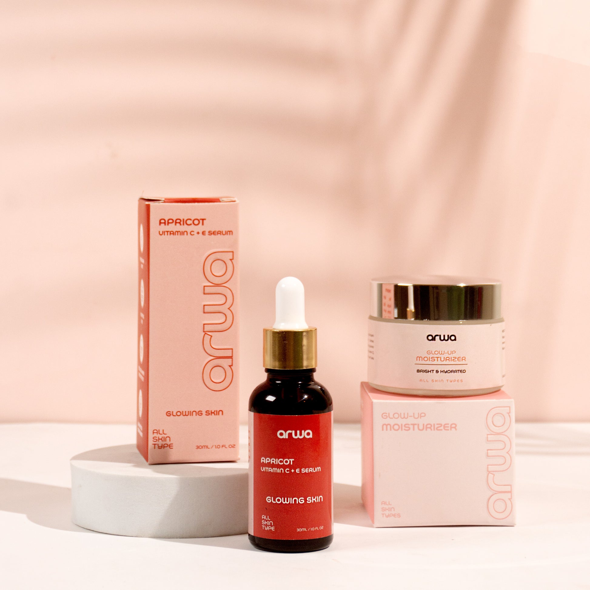 Bundle # 3 (Pigmentation & Radiant Glow) Arwa Skin Care Vitamin C Serum & Glow Moisturizer