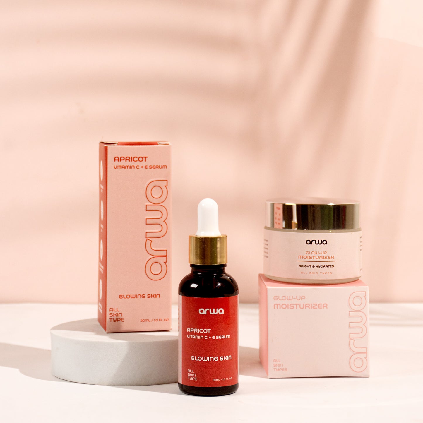 Bundle # 3 (Pigmentation & Radiant Glow) Arwa Skin Care Vitamin C Serum & Glow Moisturizer