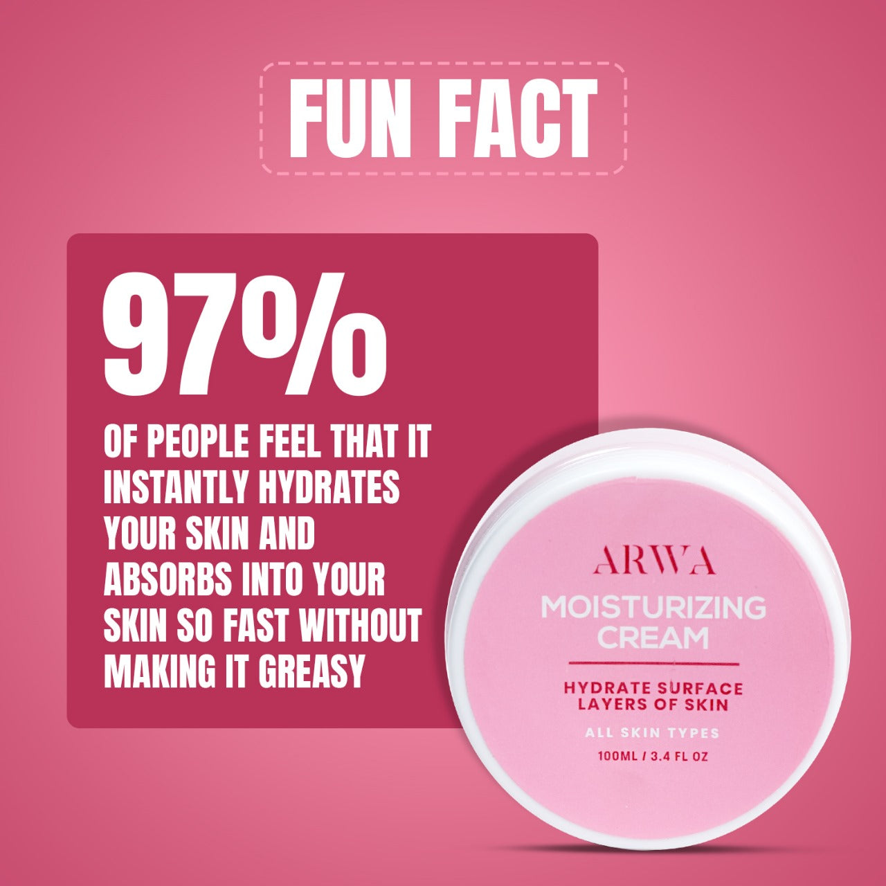 Brightening Moisturizer (Hyaluronic + Niacinamide) Arwa Skin Care