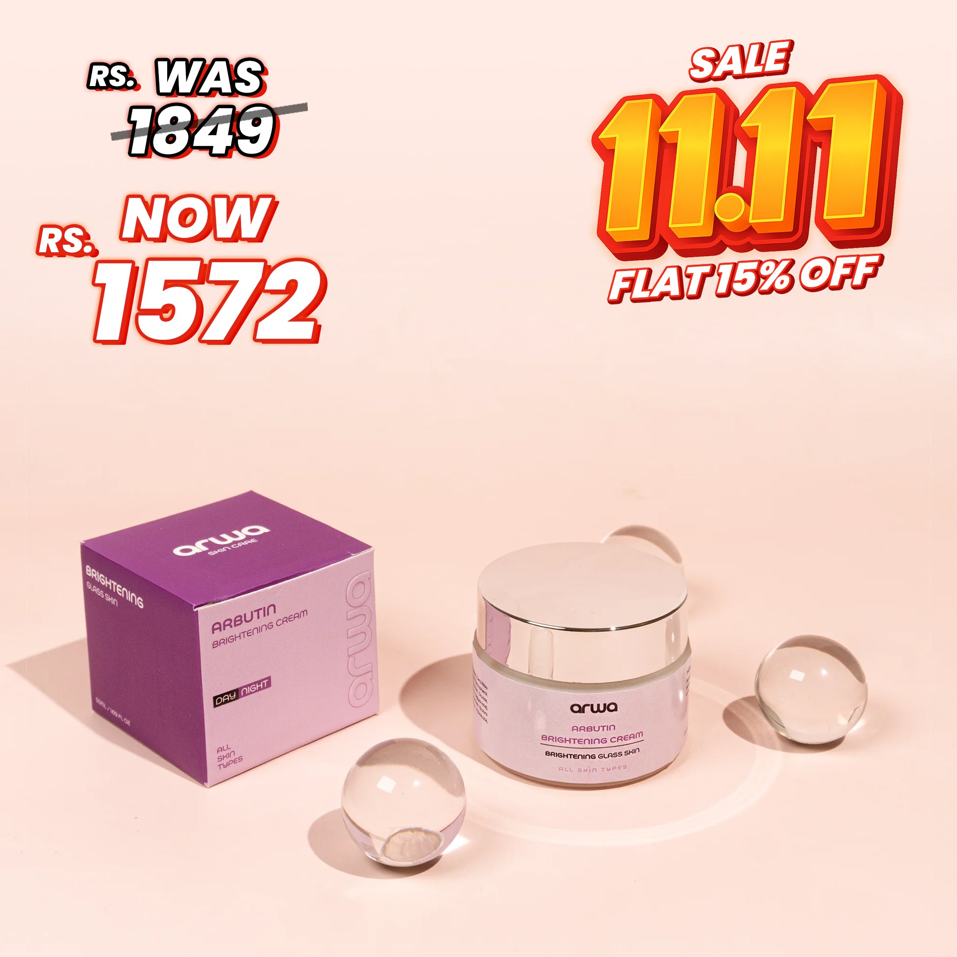 Arbutin + Glutathione Brightening Cream – Get Glowing Skin in 7 Days! Arwa Skin Care