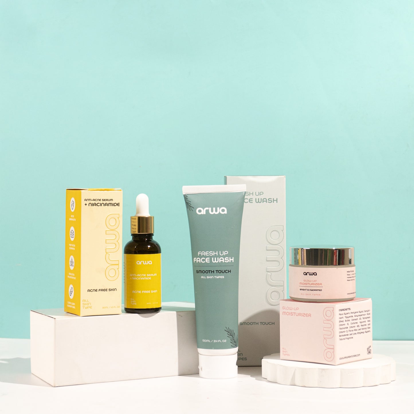 Bundle # 11 (Magical Acne Free Glow Set) Arwa Skin Care