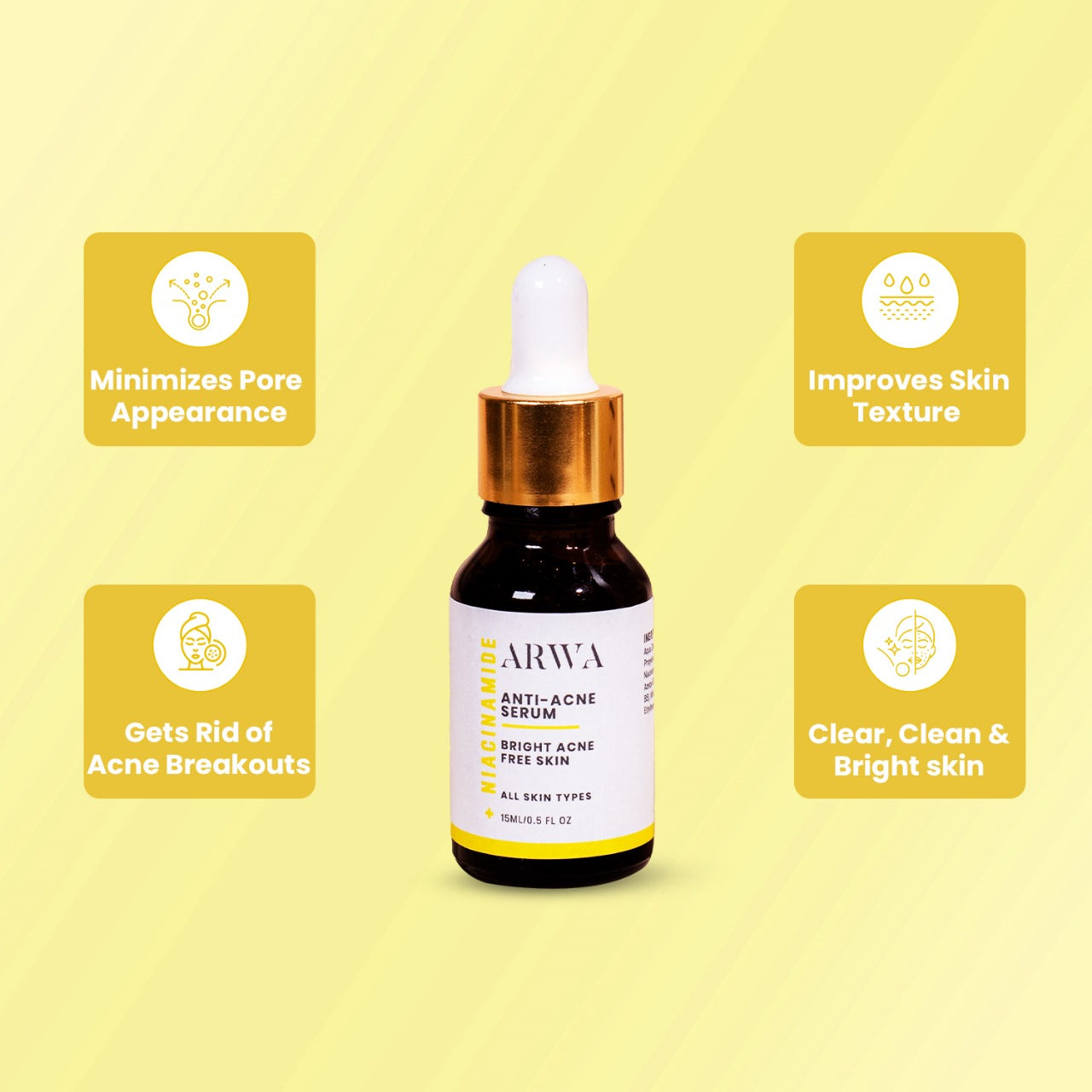 Anti Acne Serum + Niacinamide Arwa Skin Care