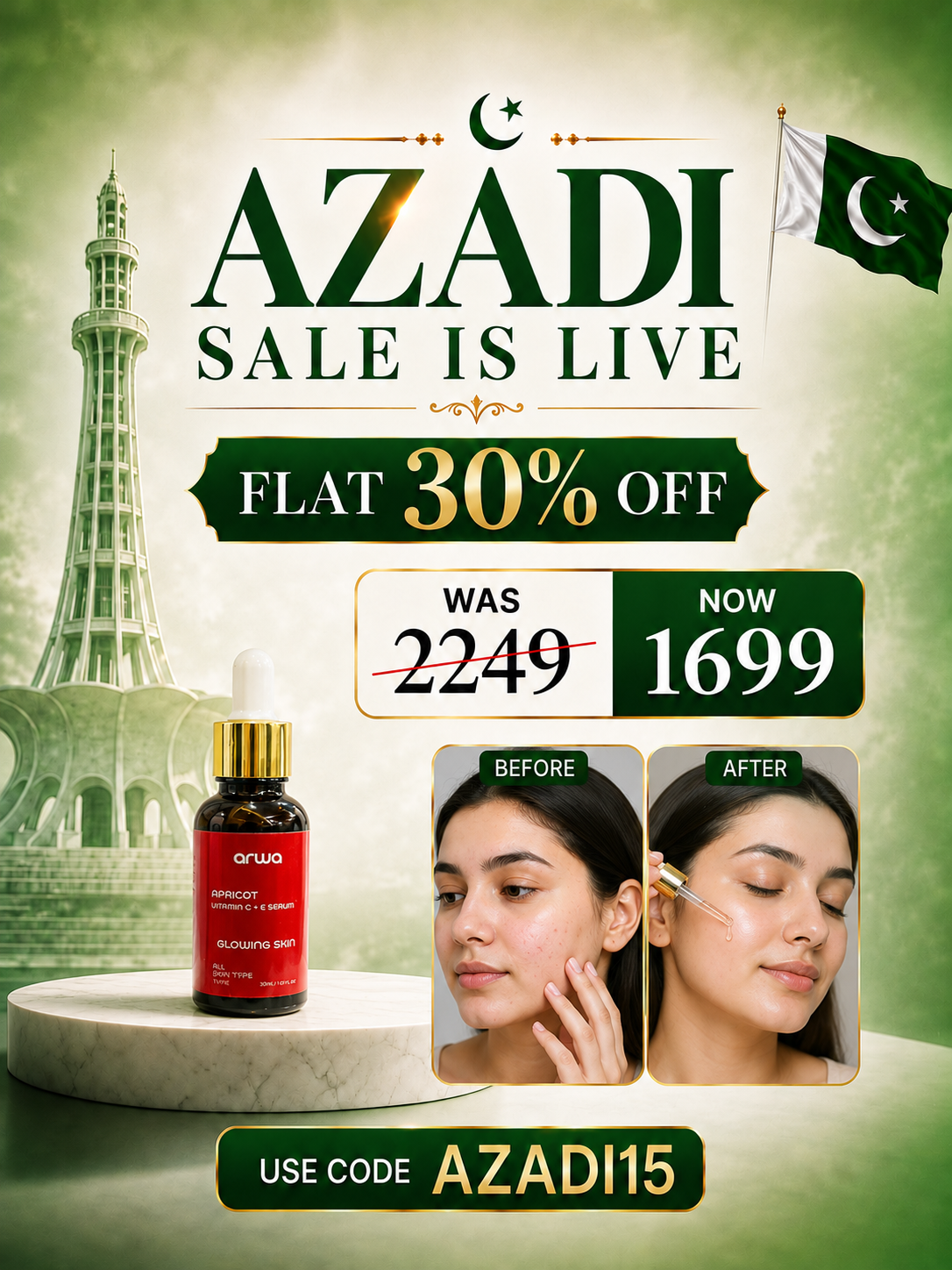 Apricot Vitamin C + E Serum Arwa Skin Care