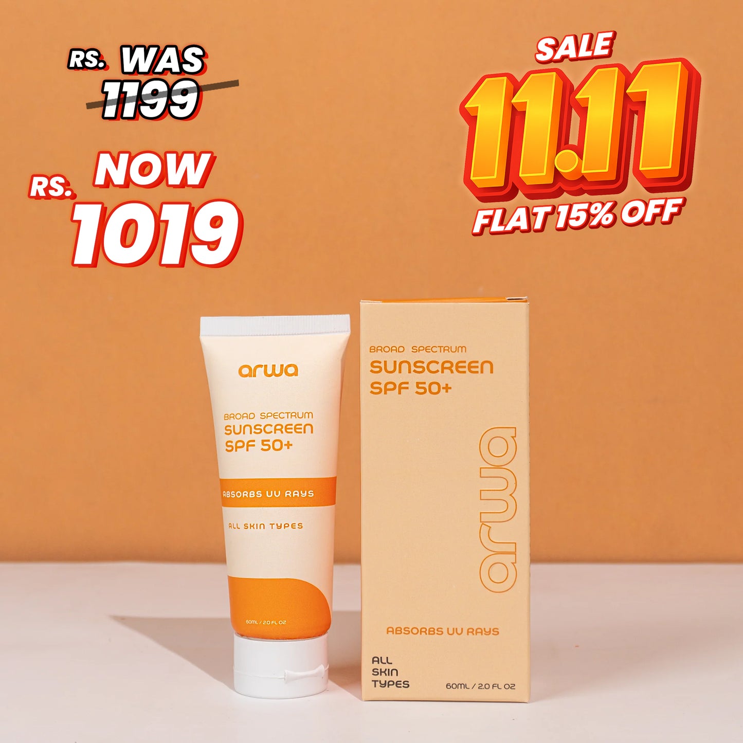 Broad Spectrum Sunscreen (SPF 50+) Arwa Skin Care