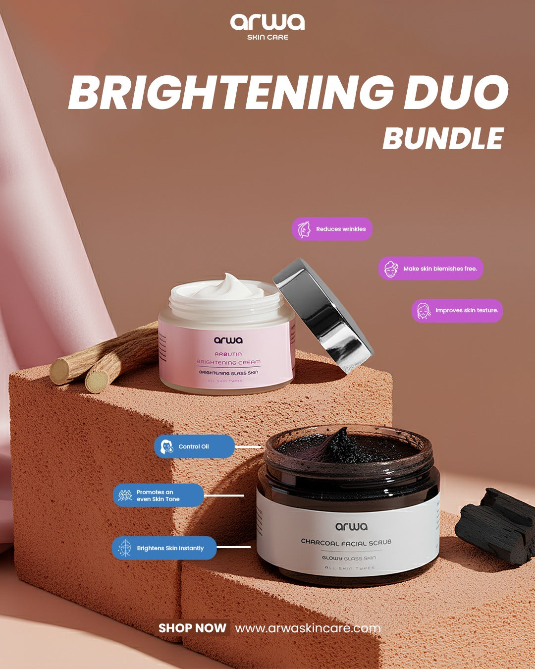 Bundle # 15 (Brightening Duo) By Arwa Skin Care