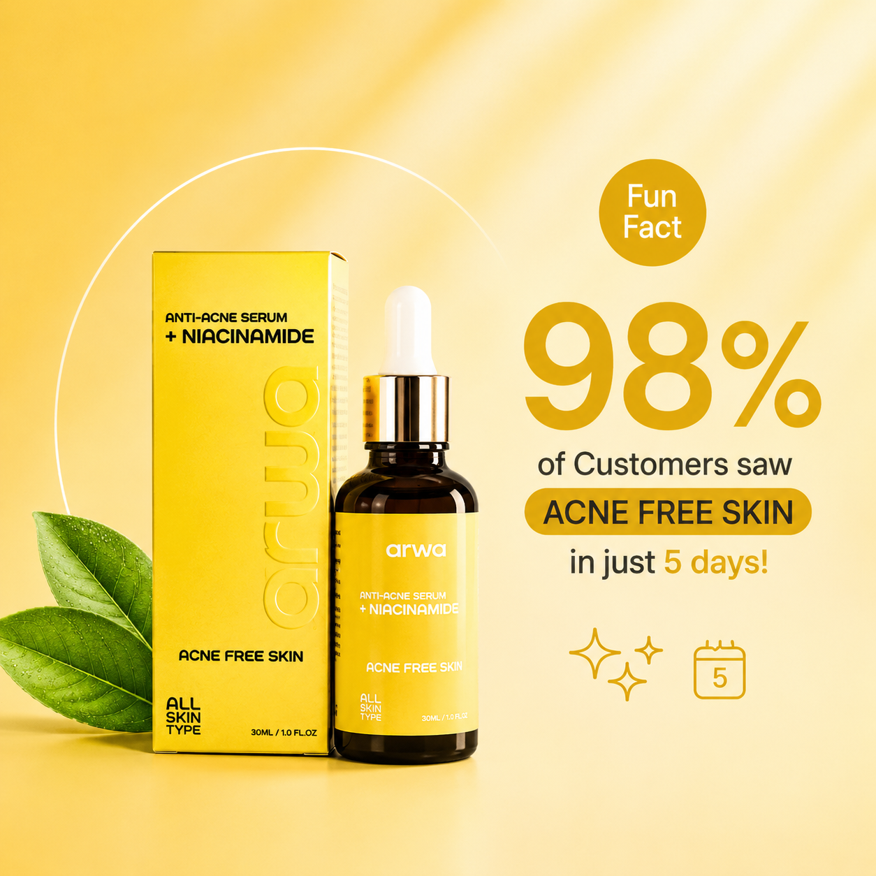 Anti Acne Serum (5% Niacinamide) Arwa Skin Care