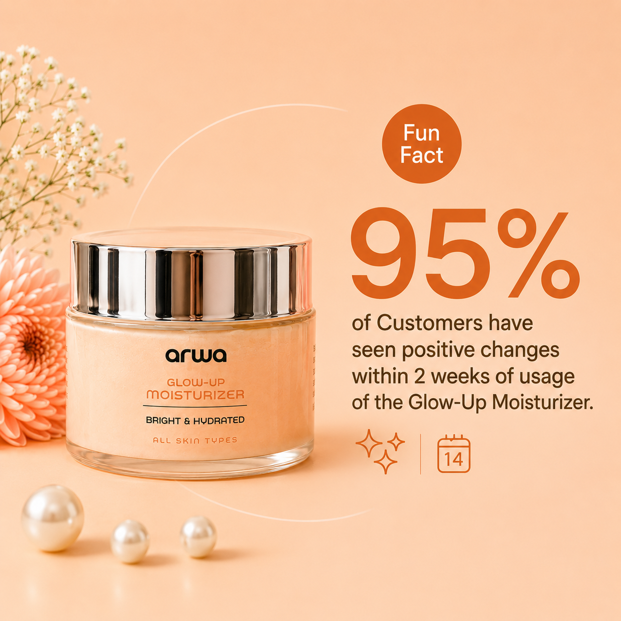 Glow-up Moisturizer (Hyaluronic & Niacinamide) Arwa Skin Care
